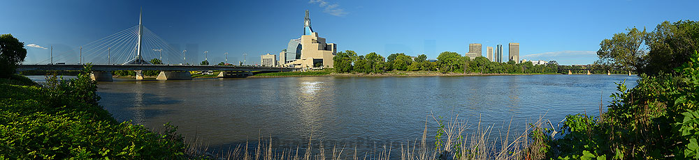 St Boniface bridge & CMHR stock panoramic