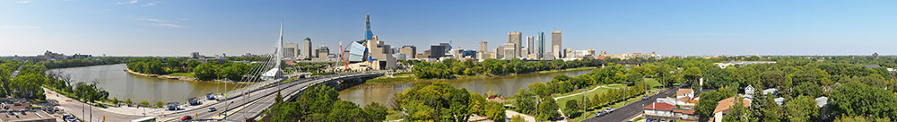 Downtown Winnipeg panoramic from St Boniface, Manitoba